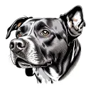 a mix of labrador and weimaraner dog tattoo design idea