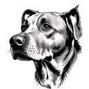 a mix of labrador and weimaraner dog tattoo design idea