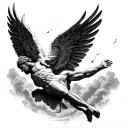 icarus falling from the sky tattoo design idea