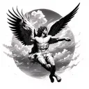 icarus falling from the sky tattoo design idea