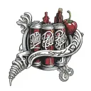 deftones with a dr peppers tattoo design idea