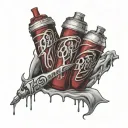 deftones with a dr peppers tattoo design idea