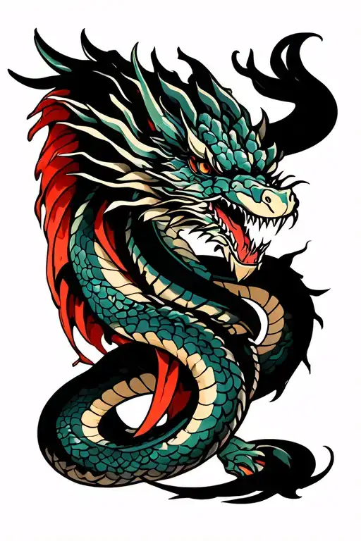 mech dragon with snake full leg tattoo design incorporating tattoo design idea