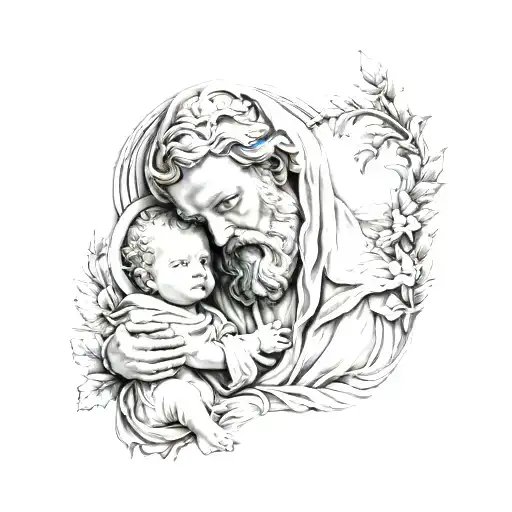 holy family tattoo design idea