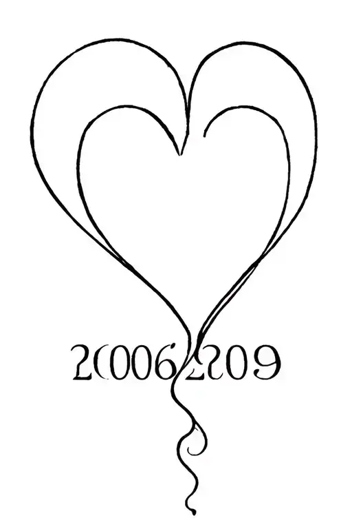 "2006 2009" hearts  tattoo design idea