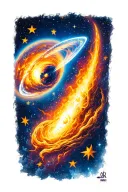 comets stars tattoo design idea