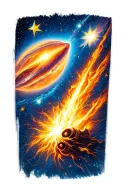 comets stars tattoo design idea