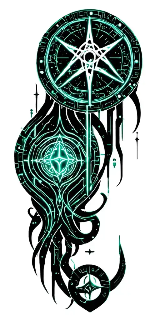 Cthulhu Symbols, the Elder Sign, Ry'leh, Necromomicon Symbol tattoo design idea