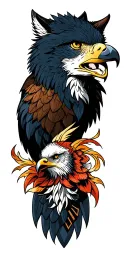 Eagle And Wolf tattoo design idea