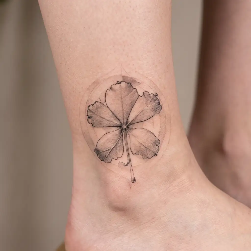 5 leaf clover of black clover tattoo design idea