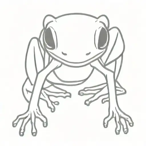 skeleton frog sitting tattoo design idea