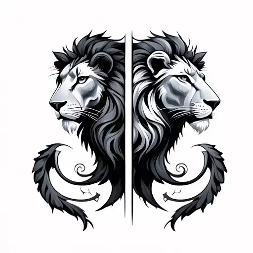 Leo and Gemini zodiac symbol tattoo design idea