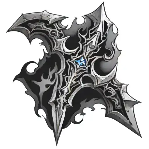 Frostmourne world of warcraft tattoo design idea