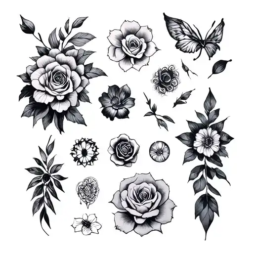 notational hand sized tattoo flash sheet  tattoo design idea