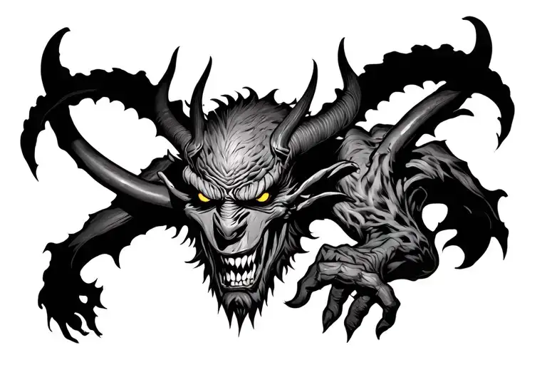 fear no evil japanses devil tattoo design idea