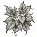 Ivy leaves falling tattoo design idea