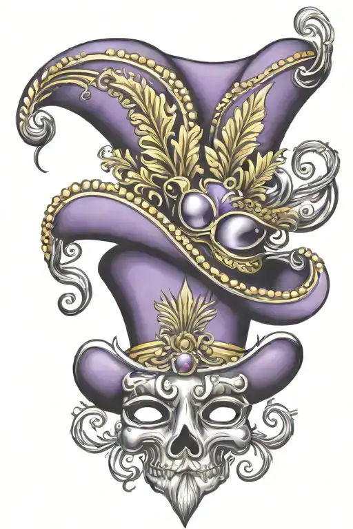 mardi gras hat on the Fleur-de-lis tattoo design idea
