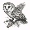 Barn Owl tattoo design idea