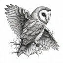 Barn Owl tattoo design idea