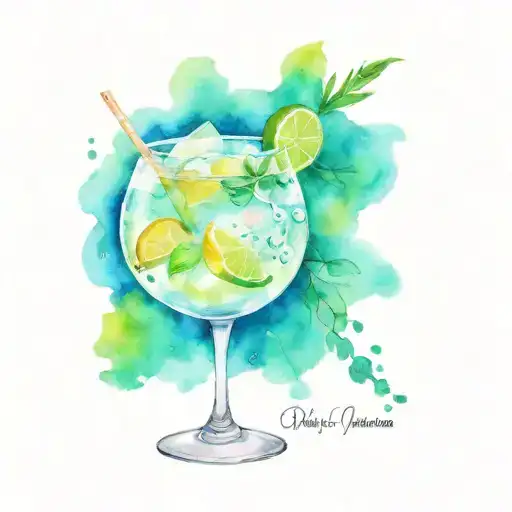 spicy margarita in a pretty glass tattoo design idea