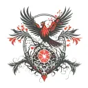 Phoenix Bird Inside A Tree Of Life tattoo design idea