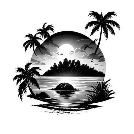 GOLDBERG MUSIC BEACH tattoo design idea
