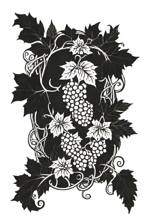 Dionysus grapevine wreath tattoo design idea