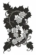 Dionysus grapevine wreath tattoo design idea