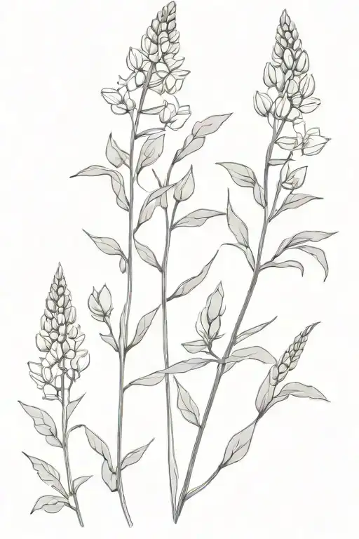 field of lupine tattoo design idea