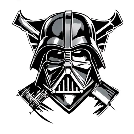 darth Vader raiders logo morphed tattoo design idea