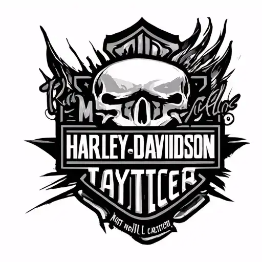 Harley Davidson logo and Michelle tattoo design idea