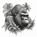 gorilla in the jungle setting tattoo design idea