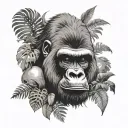 gorilla in the jungle setting tattoo design idea