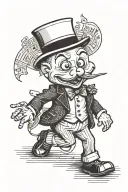R.I.P Uncle Pennybags wit 100 dollars tattoo design idea