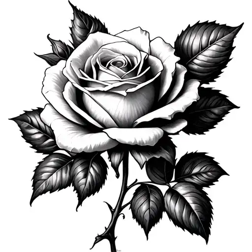 Penelope wrote as the stem before a rose flower blooming tattoo design idea