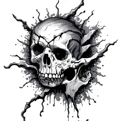ripped skin opening tattoo design idea