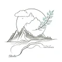 elevation solitude happiness tattoo design idea