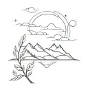 elevation solitude happiness tattoo design idea