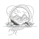 elevation solitude happiness tattoo design idea