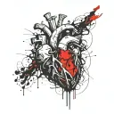heart attack and living life tattoo design idea