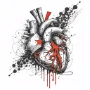 heart attack and living life tattoo design idea