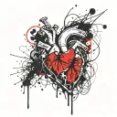 heart attack and living life tattoo design idea