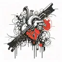 heart attack and living life tattoo design idea