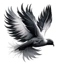 Feather And Dove tattoo design idea