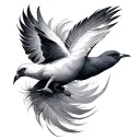 Feather And Dove tattoo design idea