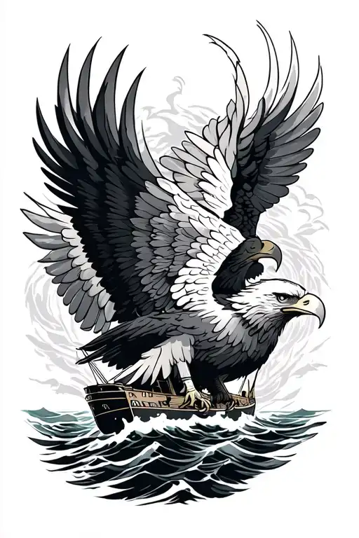 ship Philippines eagle intertwined tattoo design idea
