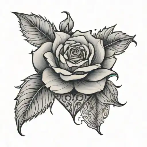 Rose Mandala inspired heart tattoo design idea