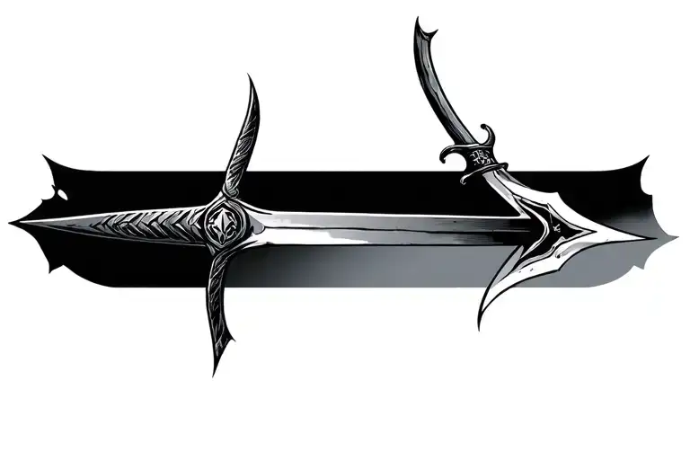 Double Edge Sword tattoo design idea