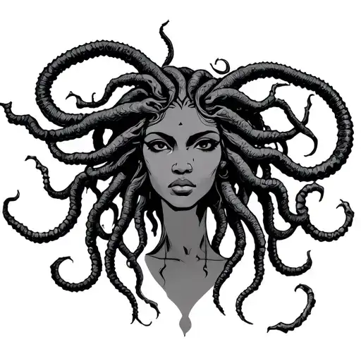 African American Medusa tattoo design idea