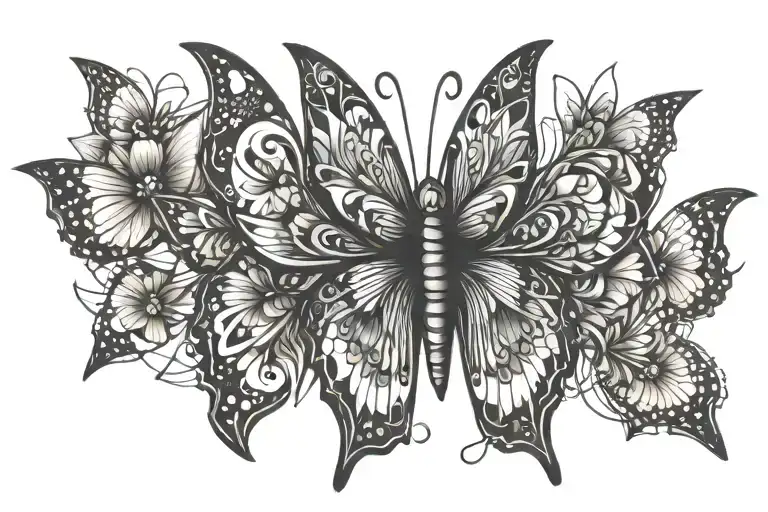 butterfly tattoo showcasing your kids tattoo design idea